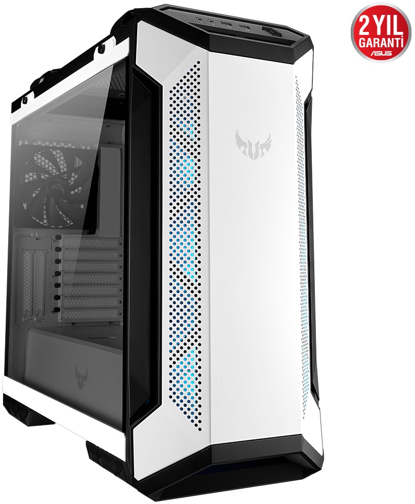 Asus TUF Gaming GT501 White Edition RGB Tempered Glass USB 3.1 ATX Mid Tower Kasa , 90DC0013-B49000