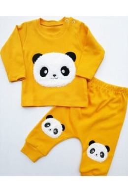 3 ay Sarı Panda Nakışlı 2'li Takım