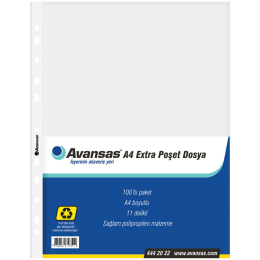 Avansas A4 Extra Poşet Dosya 100'lü Paket | Avansas.com