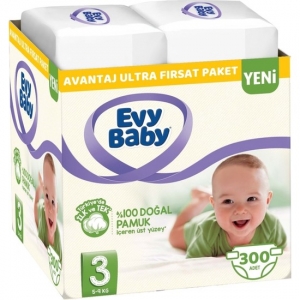 Evy Baby Bebek Bezi Beden: 3 (5 - 9 Kg) Midi 300'LÜ