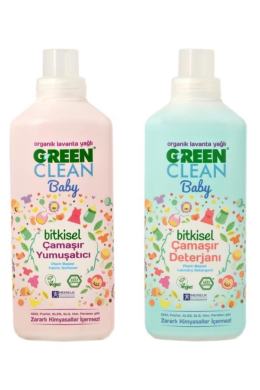 Green Clean Bebek Çamaşır Deterjanı 1 lt + Yumuşatıcı 1 lt (Vegan)