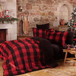 Karaca Home Mountain Kırmızı-Siyah Çift Kişilik Cozy Comfort Karaca Home