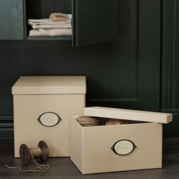 KVARNVIK bej 32x35x32 cm kapaklı kutu | IKEA