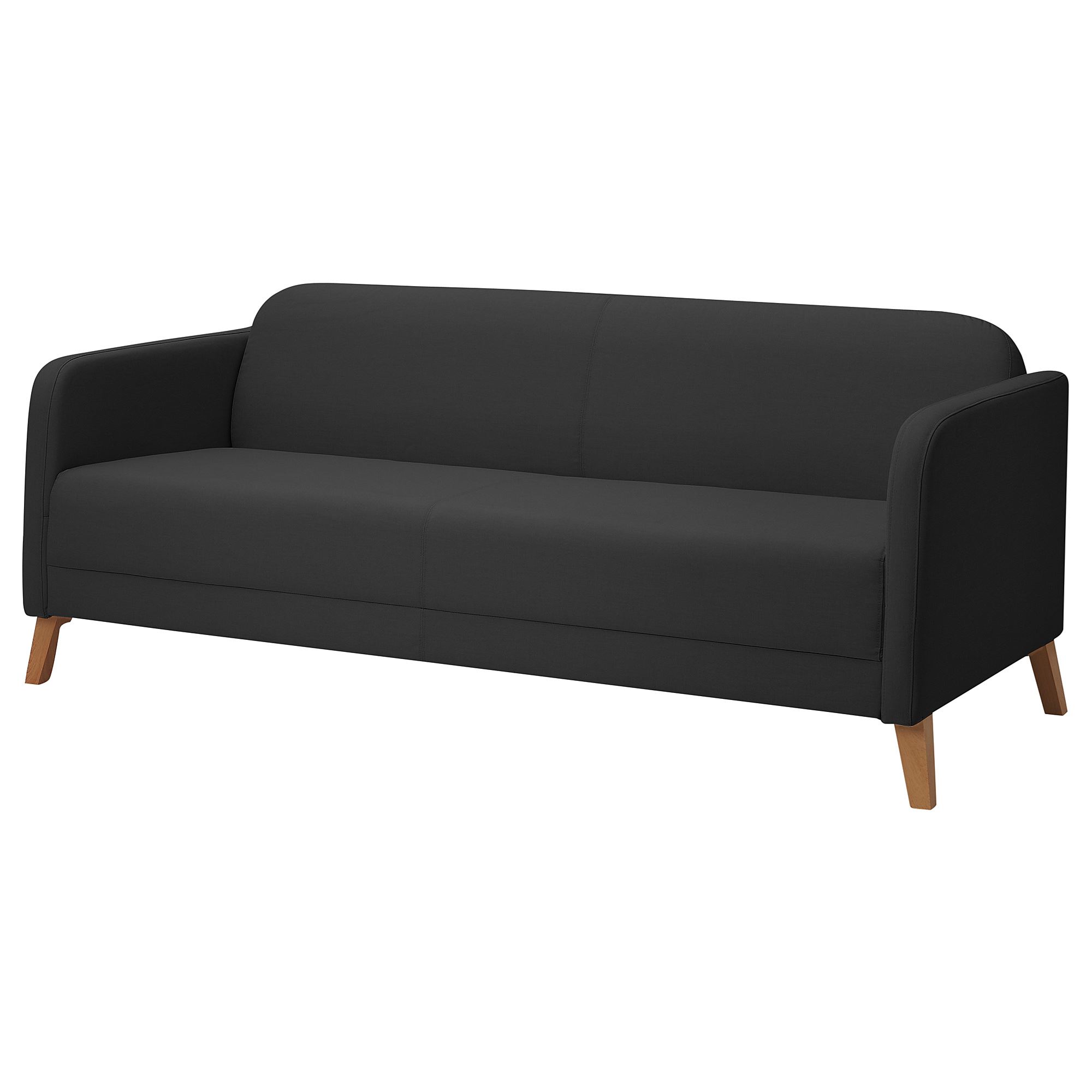 LINANAS vissle koyu gri 3'lü kanepe | IKEA