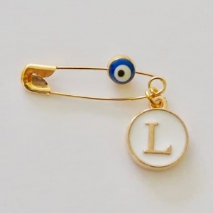 Mininadel "Blick" mit 1 Charm, gold