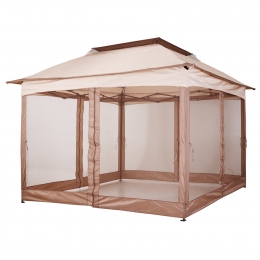 Outsunny 11 x 11 Outdoor 2-Tier Top Folding Portable Pop Up Gazebo with Zippered Netting - Walmart.com