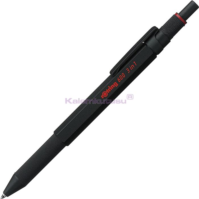 rOtring 600 3in1 Siyah Metal Multi Fonksiyonlu İki Tükenmez Kalem + 0.5mm Versatil Kalem %20 İndirimli Fiyatlarla | Kalem Kutusu