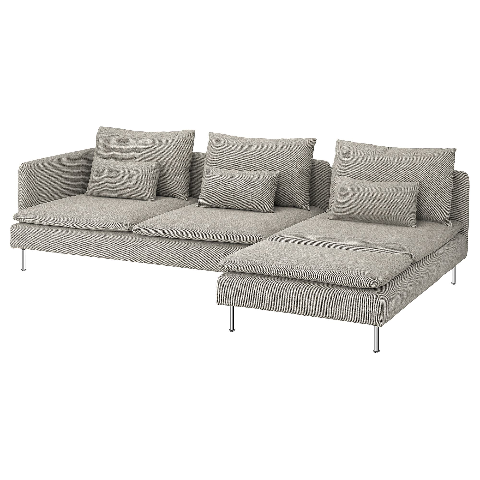 SÖDERHAMN viarp bej-kahverengi 3'lü kanepe ve uzanma koltuğu | IKEA