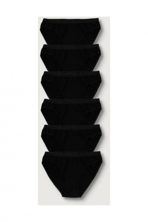 Tutku Kadın Siyah 6'lı Paket Bikini Külot ELF568T0635CCM6,  - TRENDYOL