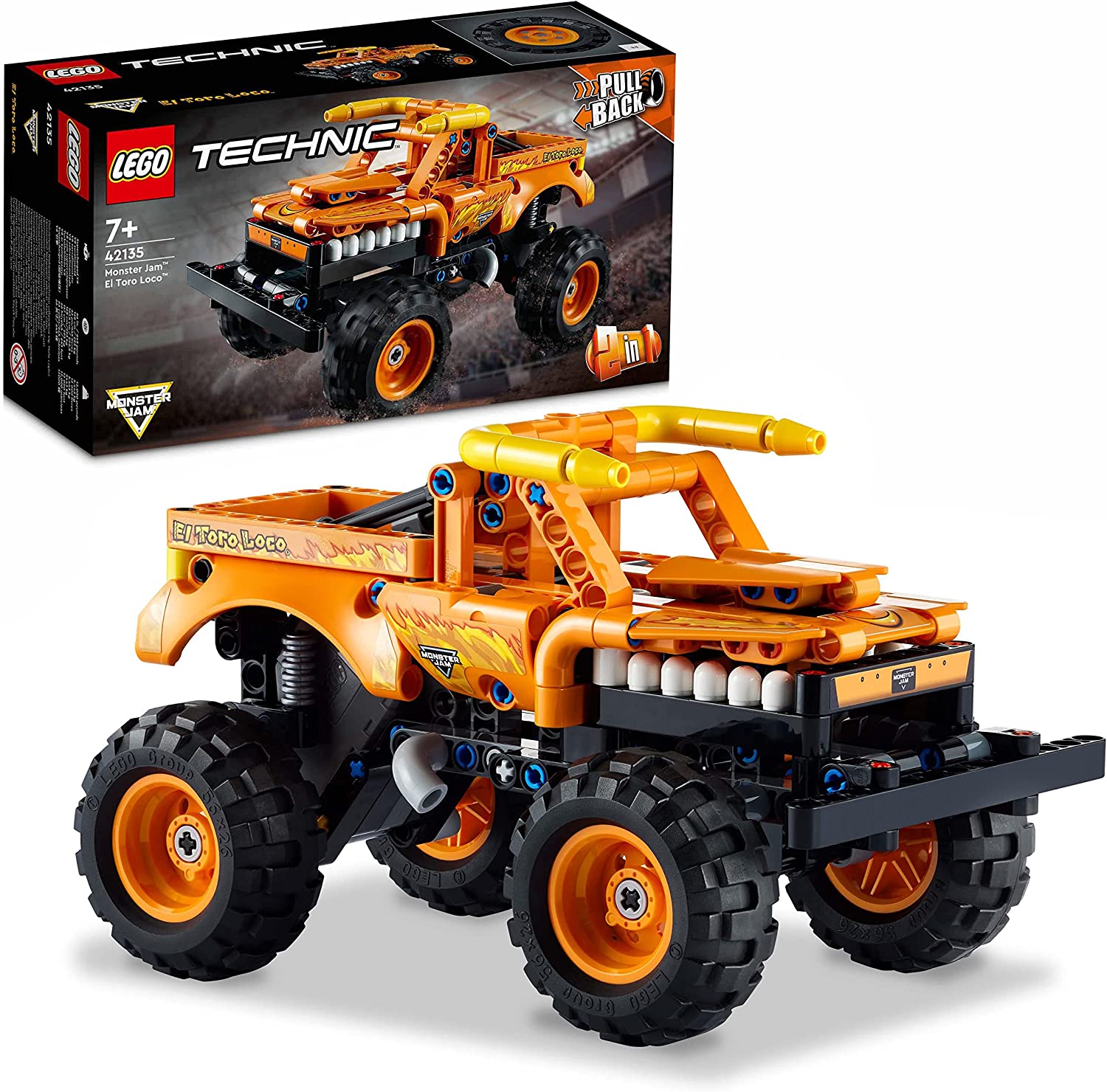 LEGO® Technic Monster Jam™ El Toro Loco™ 42135 – Araçları Seven Çocuklar İçin 2’si 1 Arada Yaratıcı Oyuncak Model Yapım Seti (247 Parça) : Oyuncak