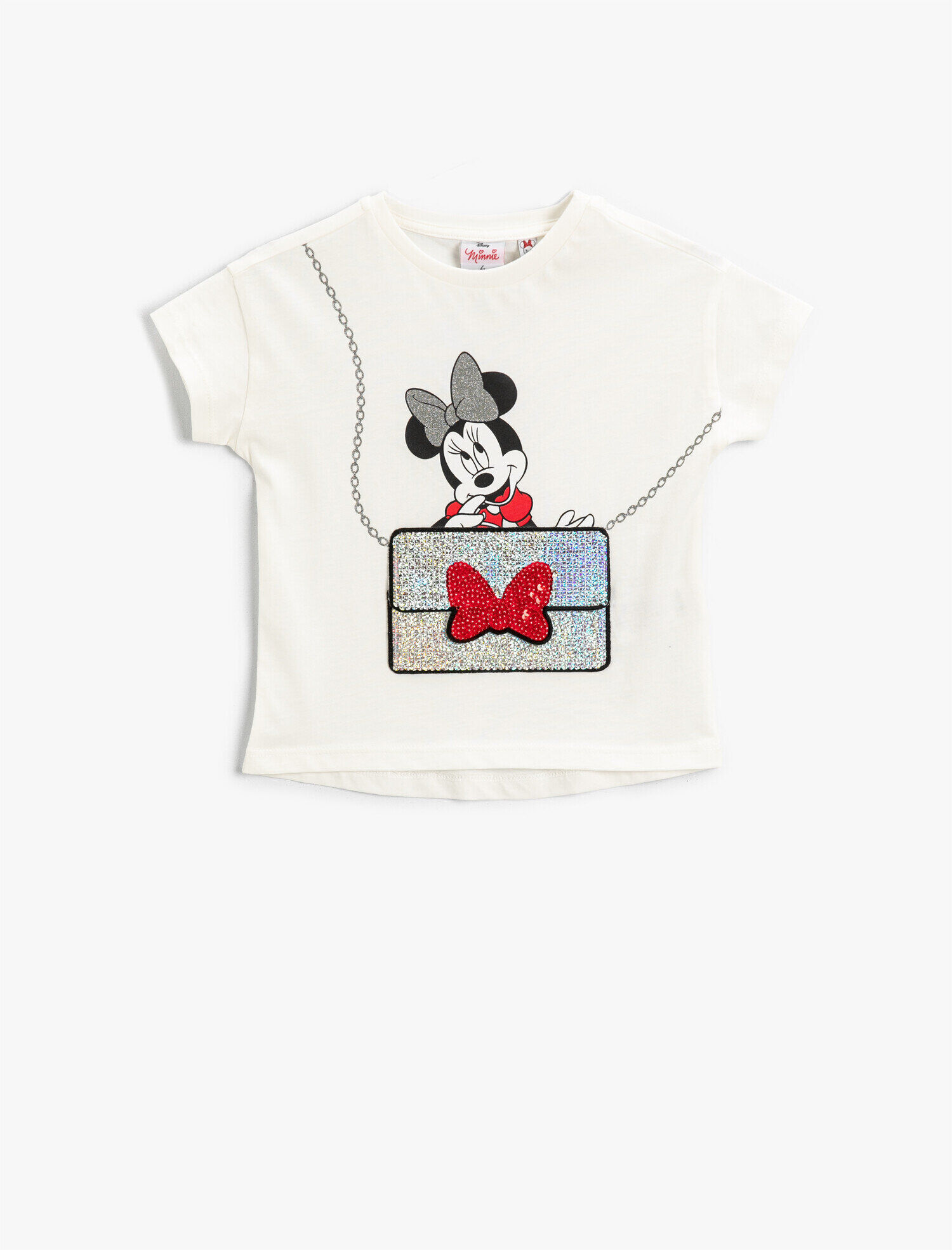 Minnie Mouse Lisanslı Baskılı Tişört Pullu Payetli