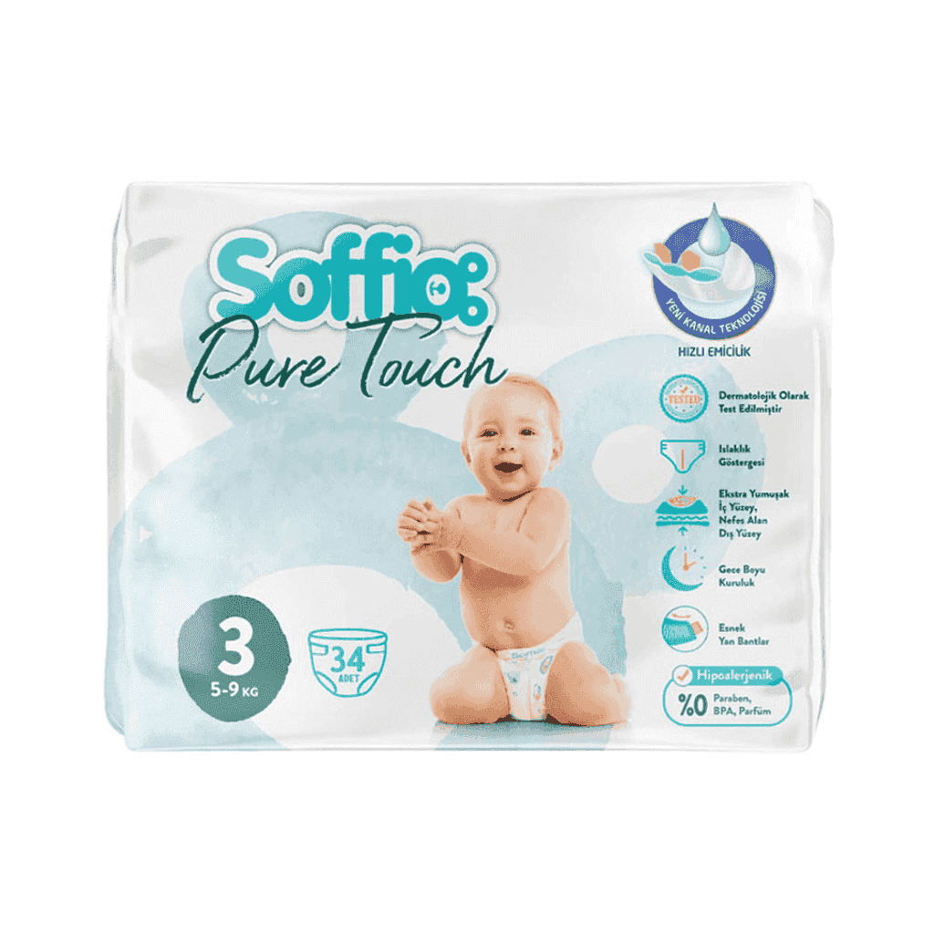 Soffio Pure Touch Midi Çocuk Bezi 34lü 5-9 kg