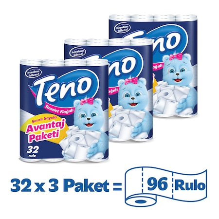 Teno Avantaj Paket Tuvalet Kağıdı 3 x 32 Ruloları ve Özellikleri
