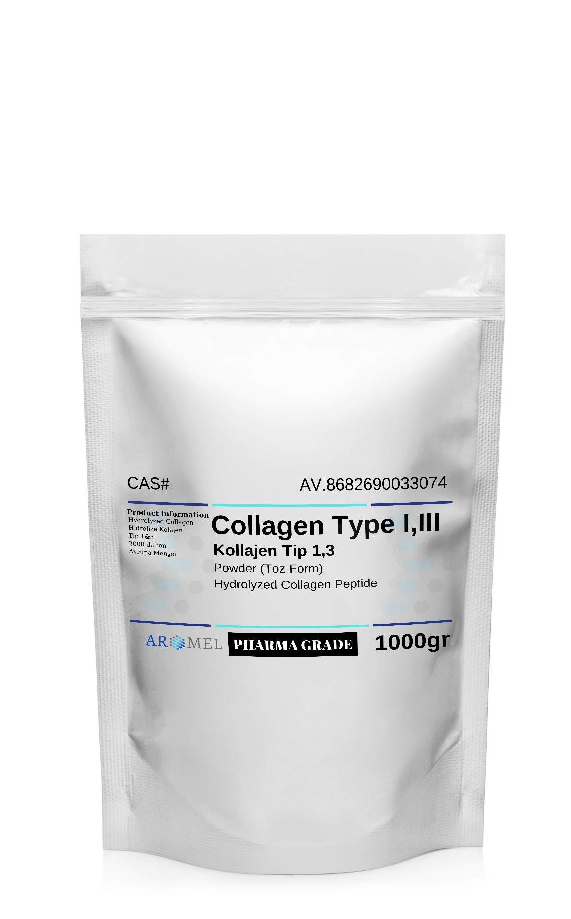 Kollajen Tip 1,3  1000 gr  ‎Collagen Type I  III  Ekstra Saf Toz Form  1.233,21 TL