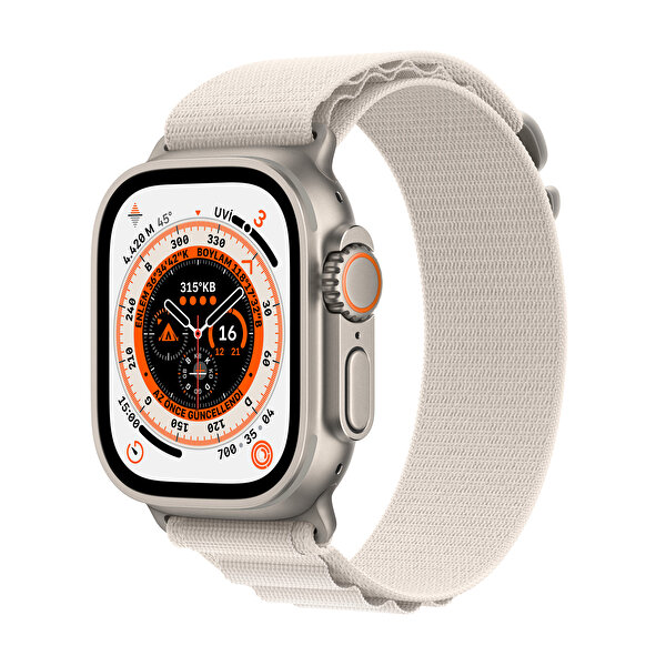 Apple Watch Ultra GPS + Cellular 49MM Titanyum Kasa ve Yıldız Işığı Alpine Medium Loop  ve  Kampanyaları  Fırsatları -