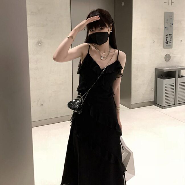 Fairycore Grunge Dress  Lace Patchwork Maxi Ball Gown Dresses