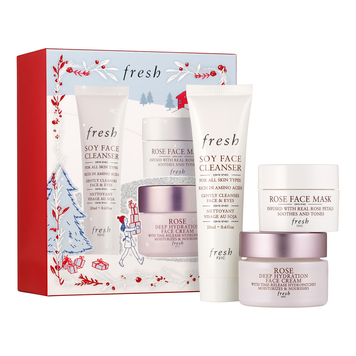 FRESH  BEST SELLING SOY AND ROSE CARE TRIO