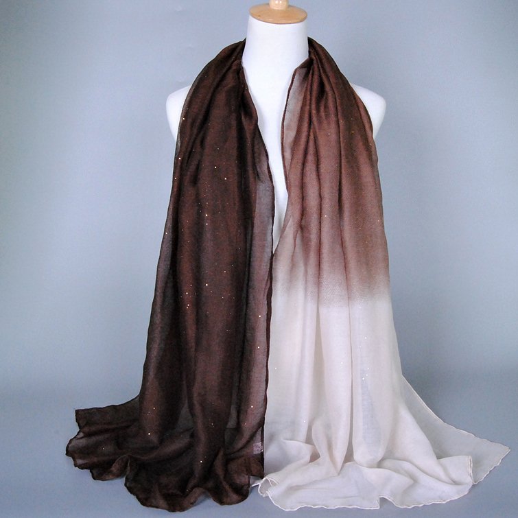 Duotone Scarf - Brown  Off White -