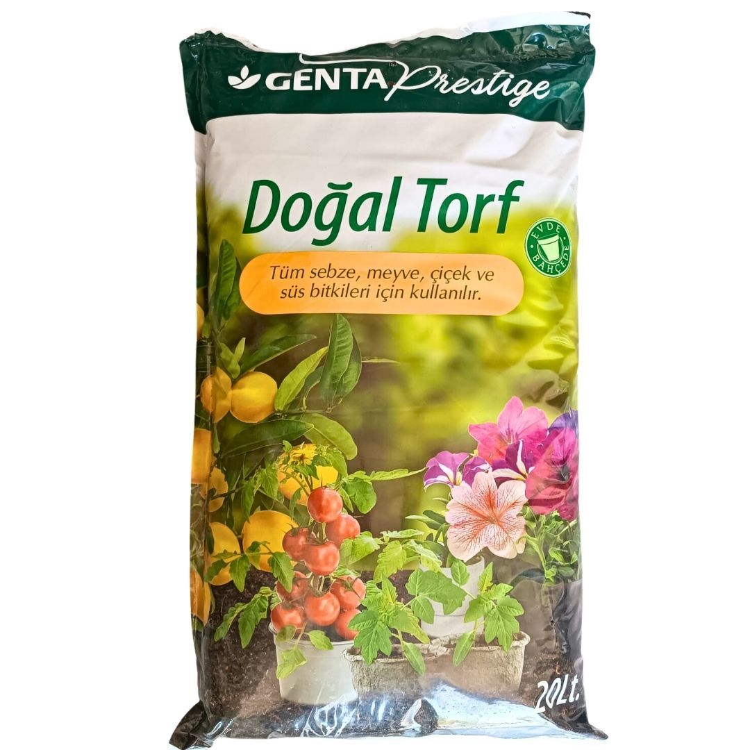 Genta Doğal Torf 20 lt - Tüm Sebze Meyve Çiçek ve Süs Bitkileri için Kullanılır