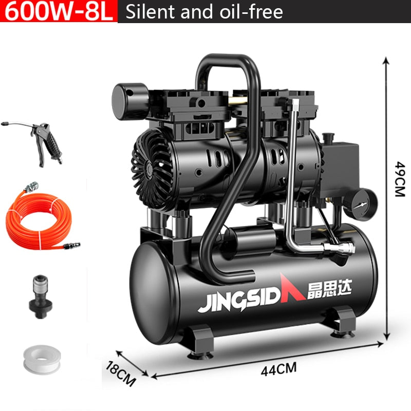 Silent Air Pump For Air Aompressor Small Oil-free Air Compressor Industrial Grade 200V Portable Woodworking High-pressure Air Pu