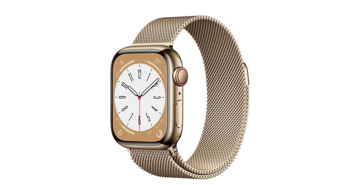Apple Watch Series&nbsp;8 GPS + Cellular, 41 mm Altın&nbsp;Rengi Paslanmaz&nbsp;Çelik&nbsp;Kasa ve Altın&nbsp;Rengi Milano&nbsp;Loop satın alın - Apple (TR)