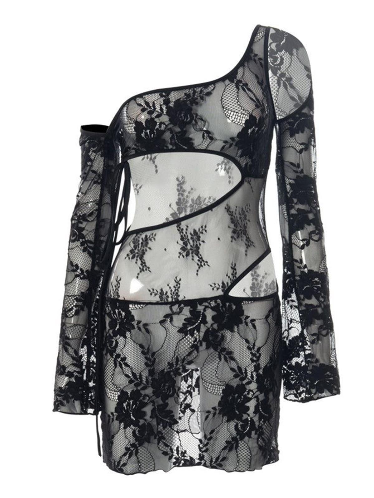 Dantelle Dress - Dantelli Transparan Elbise