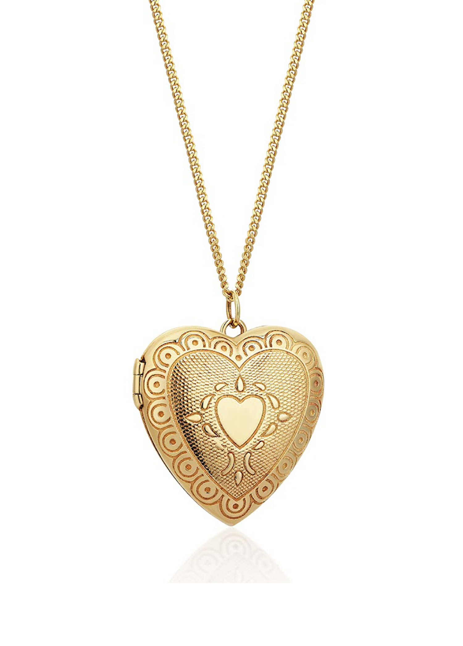 Reis Kuyumculuk GOLD Kadın Heart Locket 14 Ayar Sarı Altın Zincir Kadın Kolye 1115202