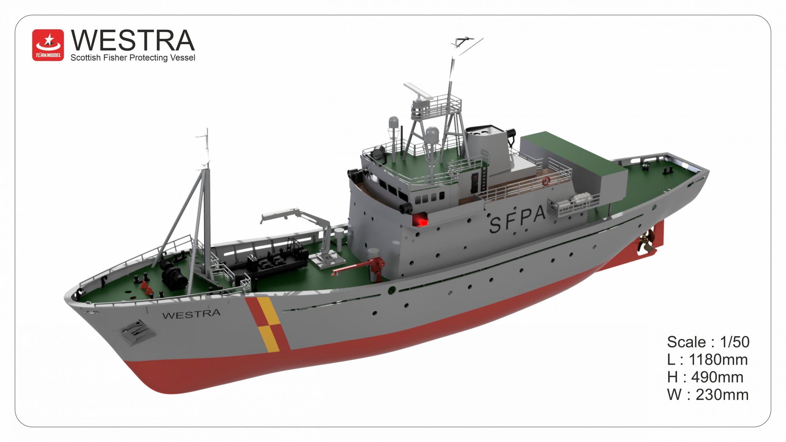 Türkmodel FBV WESTRA “Scottish Fisher Protection Vessel” R/C 1/50