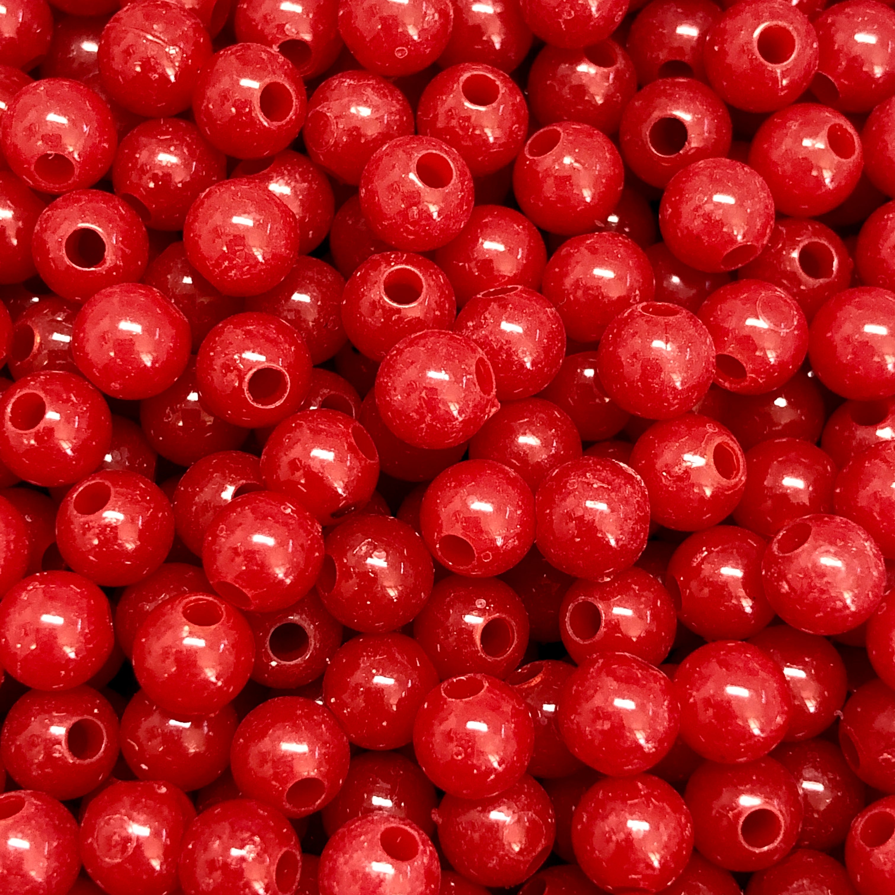 6 mm Akrilik Boncuk - Kırmızı