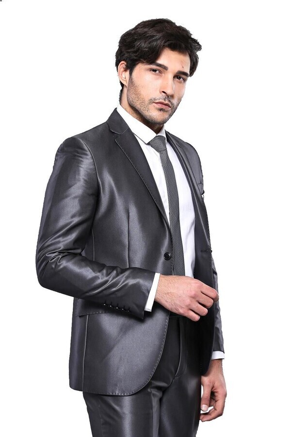 Shiny Black Slim Fit Suit
