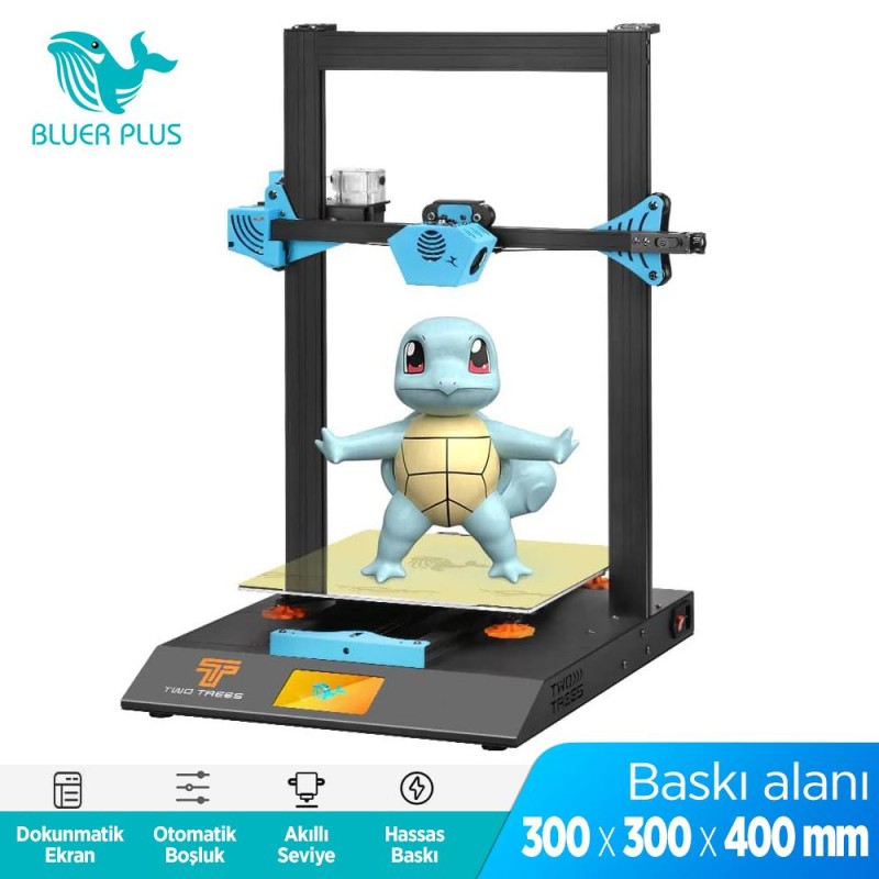 Two Trees Bluer Plus BLU-5 Dokunmatik Ekranlı 3D Yazıcı Printer (300mmx300mmx400mm) -