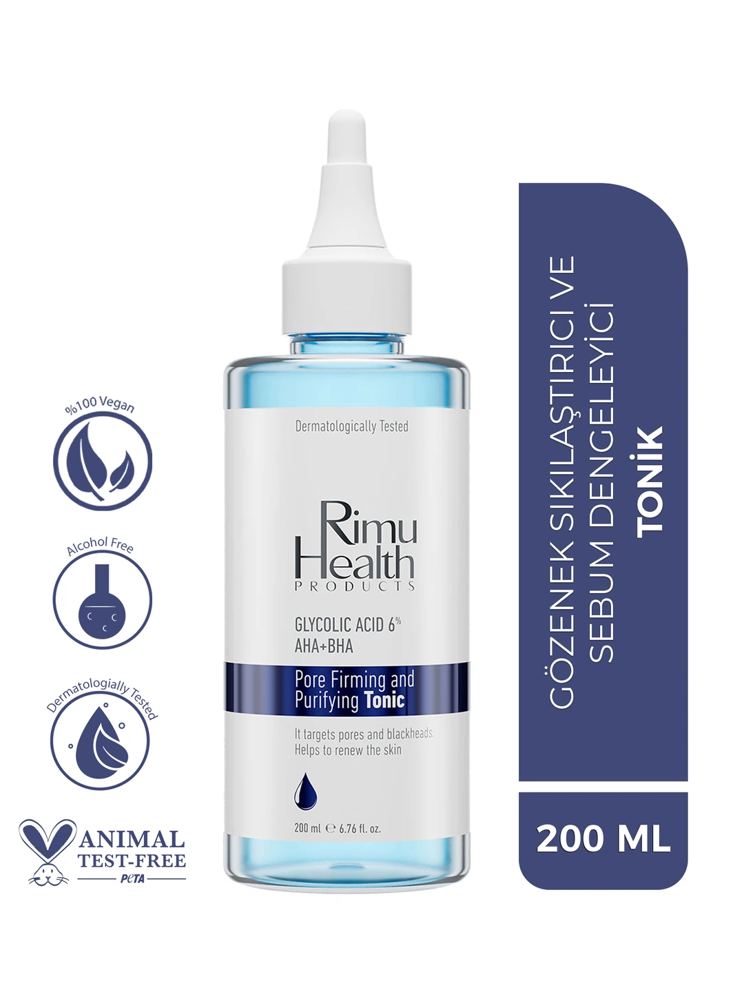 Gözenek Sıkılaştırıcı Ve Arındırıcı Tonik (glycolic Acid %6 Aha Bha ) Rimu Health Products RM000105–Rimu Health Product