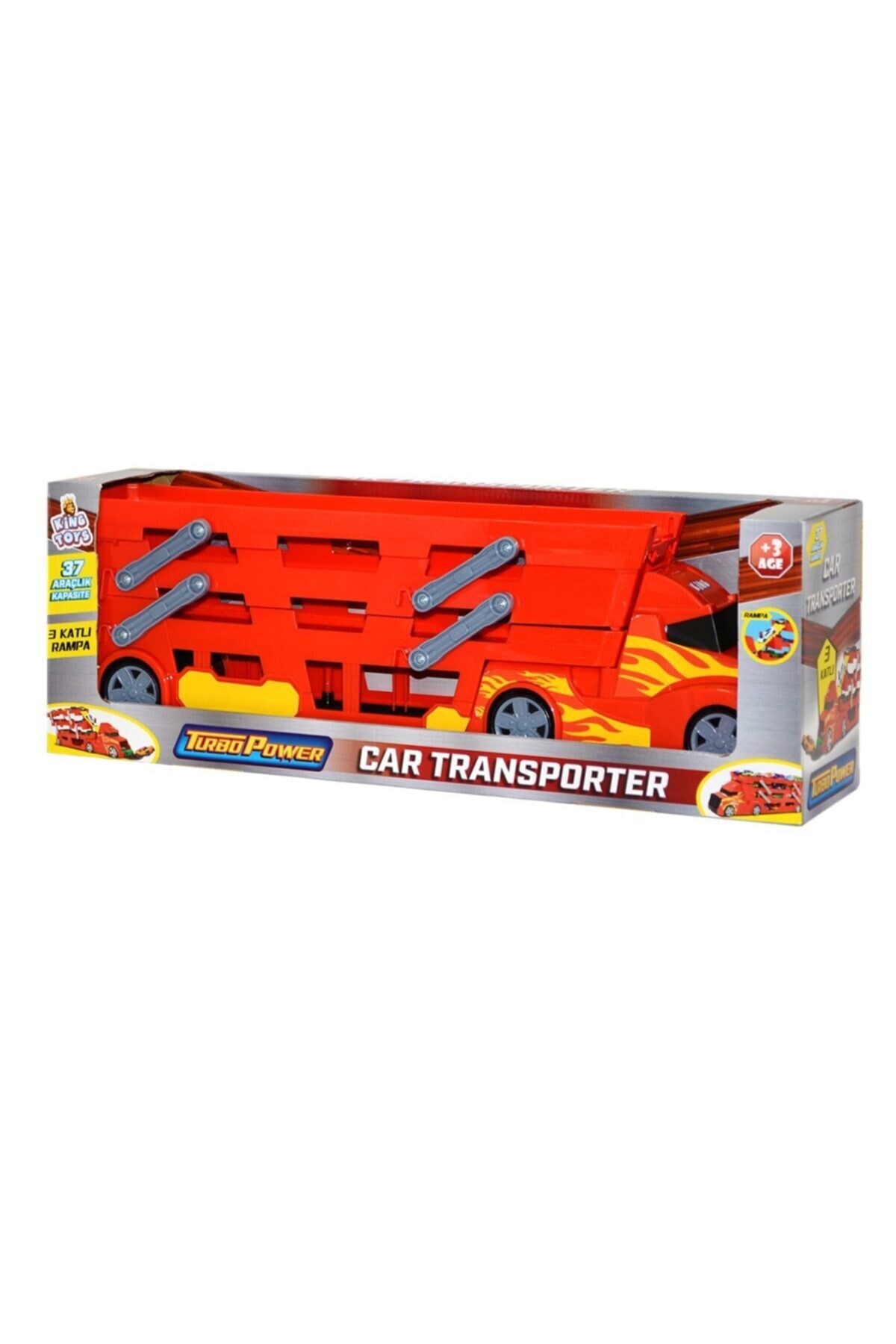 King Toys Yıldırım Oyuncak 3 Katlı Transporter Araç Taşıyıcı Tır ,