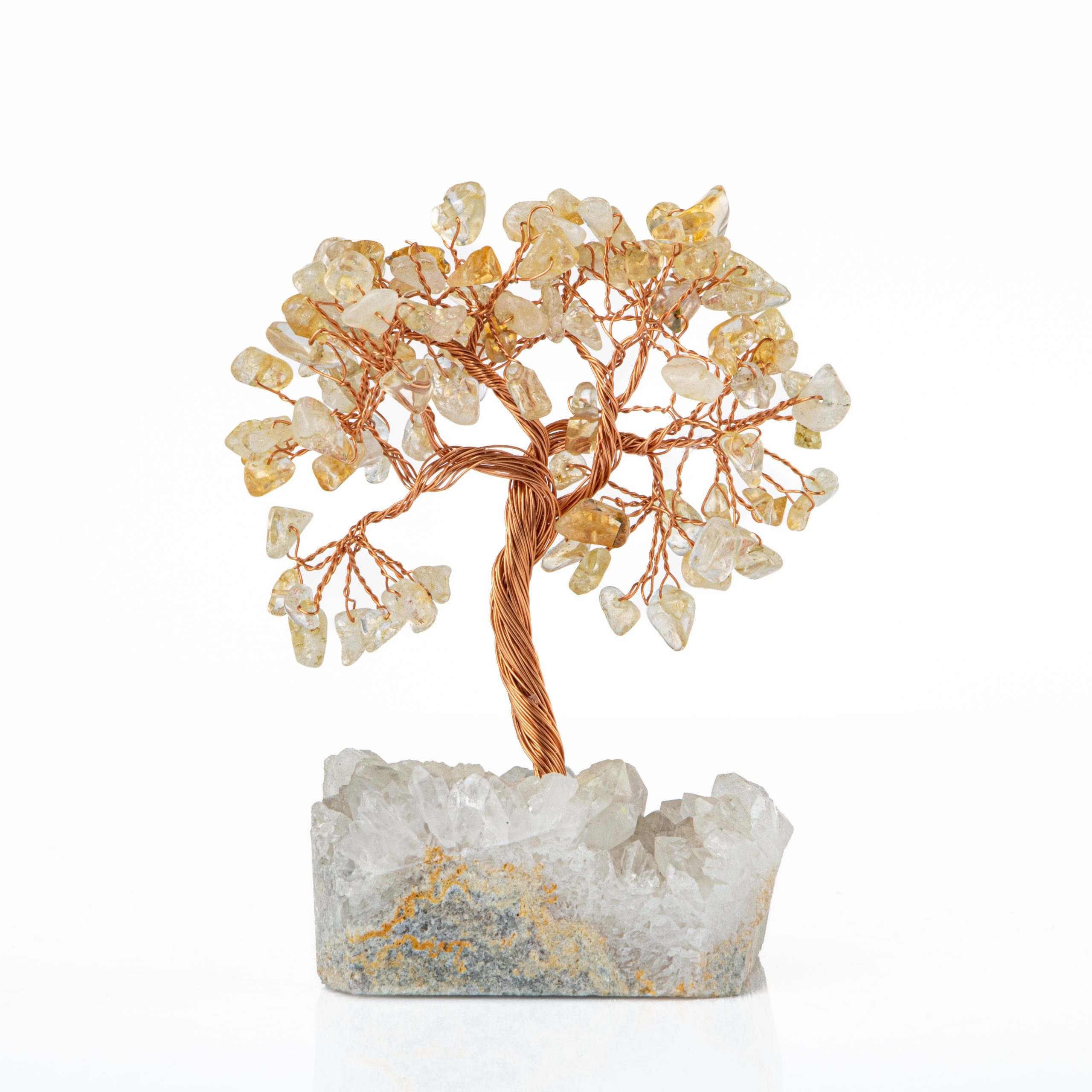 Sitrin-Kristal Kuvars Doğal Taş Dekoratif Ağaç