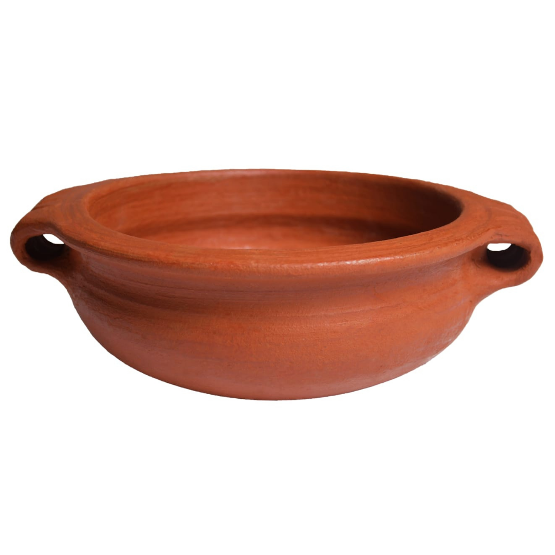 10" Cooking/Serving Clay Bowl with Piped Handle  Lid FREE SHIPPING