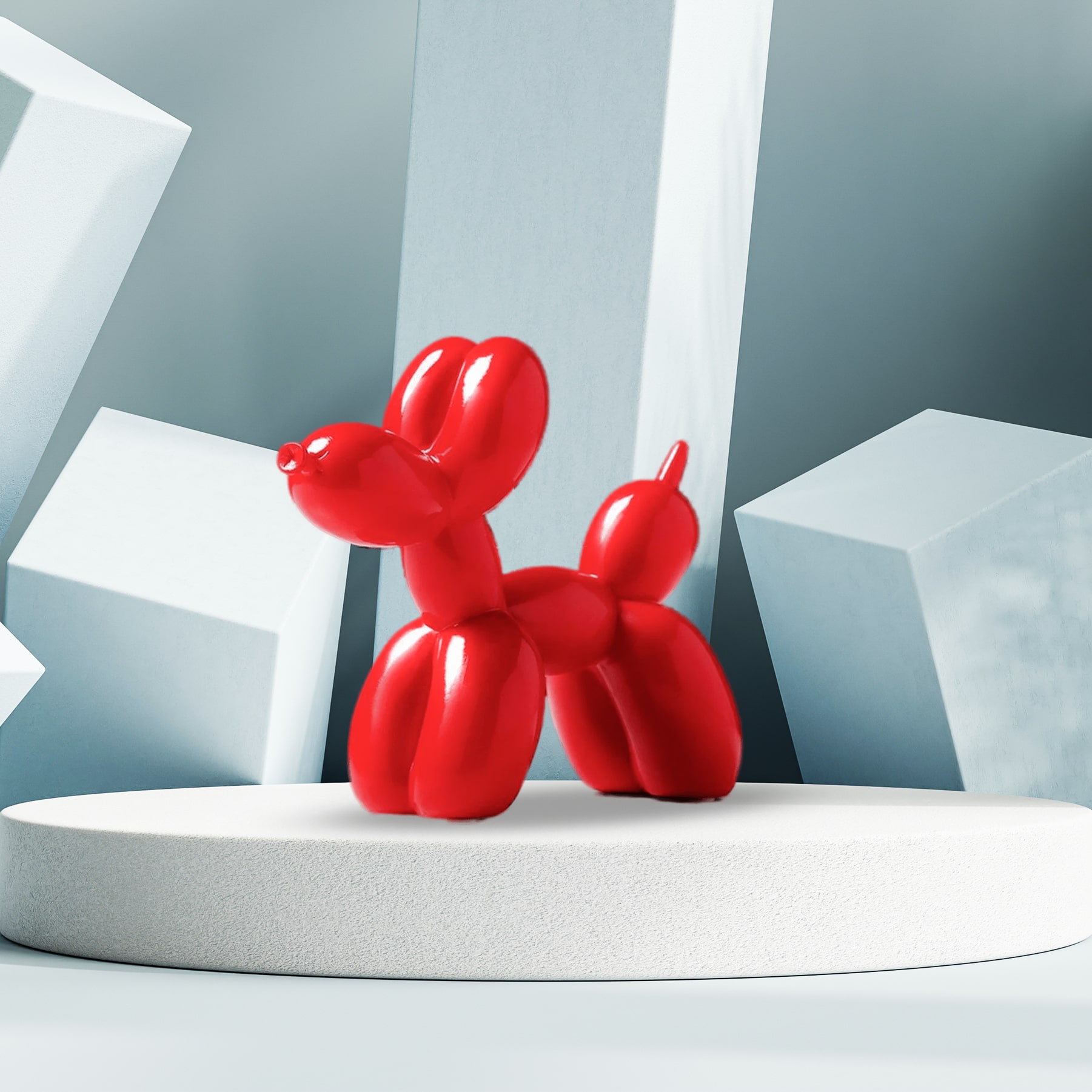 Aria Modern Balon Köpek Kırmızı Biblo Dekoratif Aksesuar