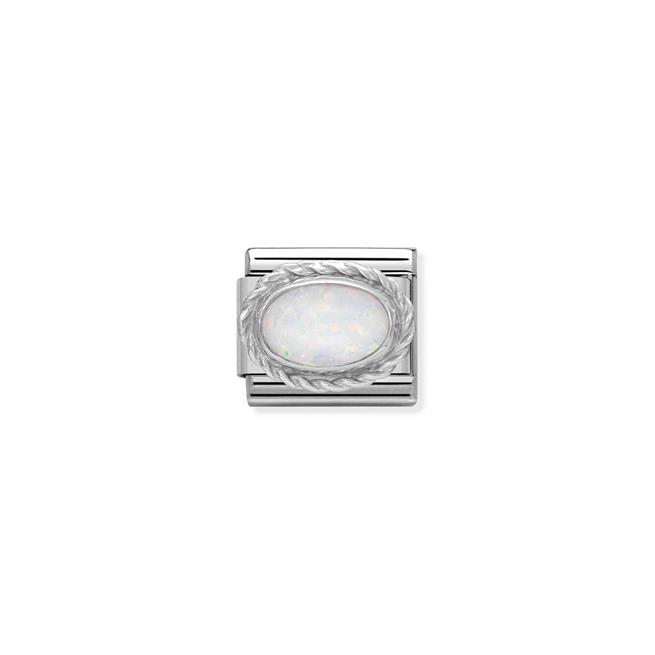Comp, Klasik Sert Taşlar Paslanmaz Çelik, Zengin 925 Ayar Gümüş Ayarı  07_ Beyaz Opal