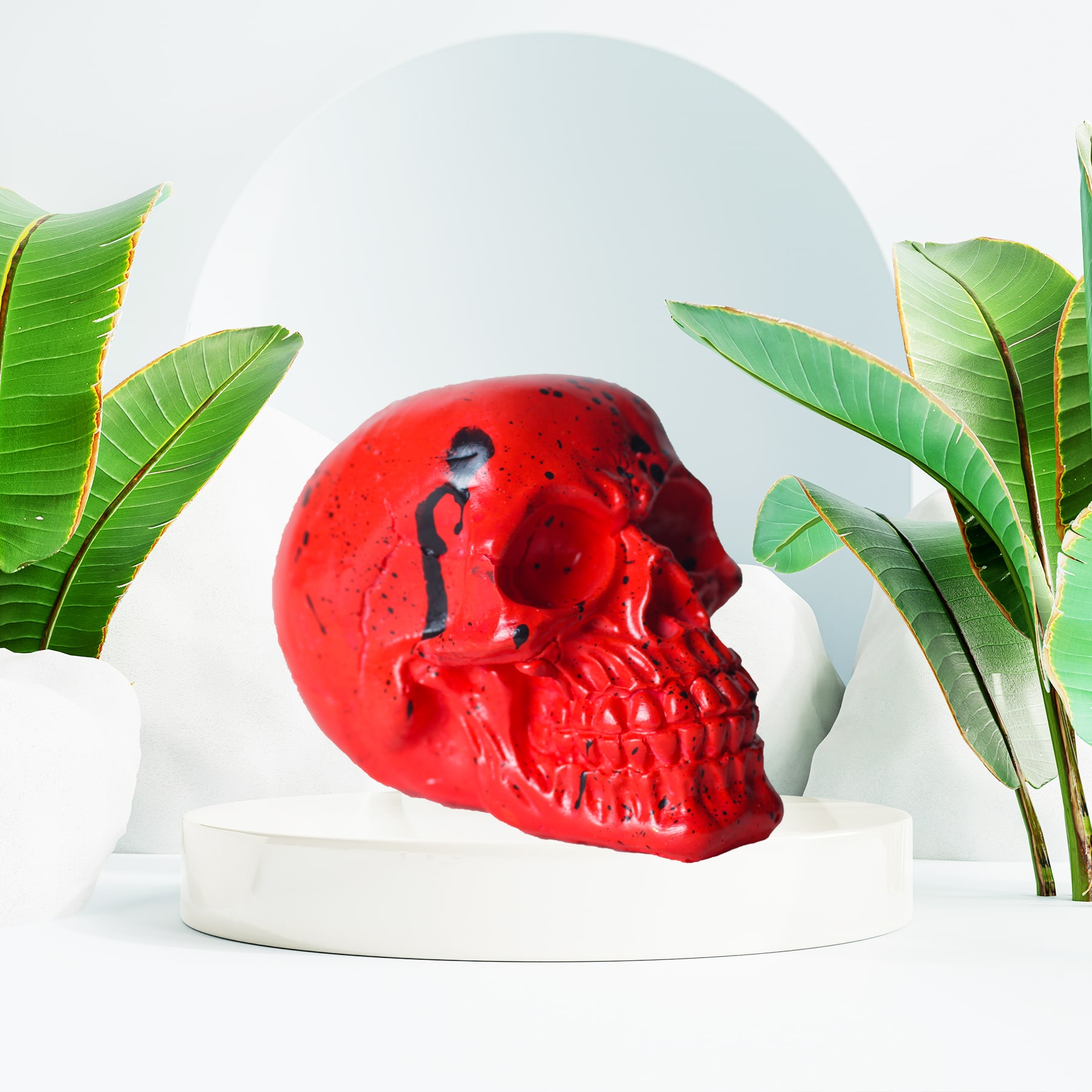 Inspire Skull Kırmızı Biblo Dekoratif Aksesuar