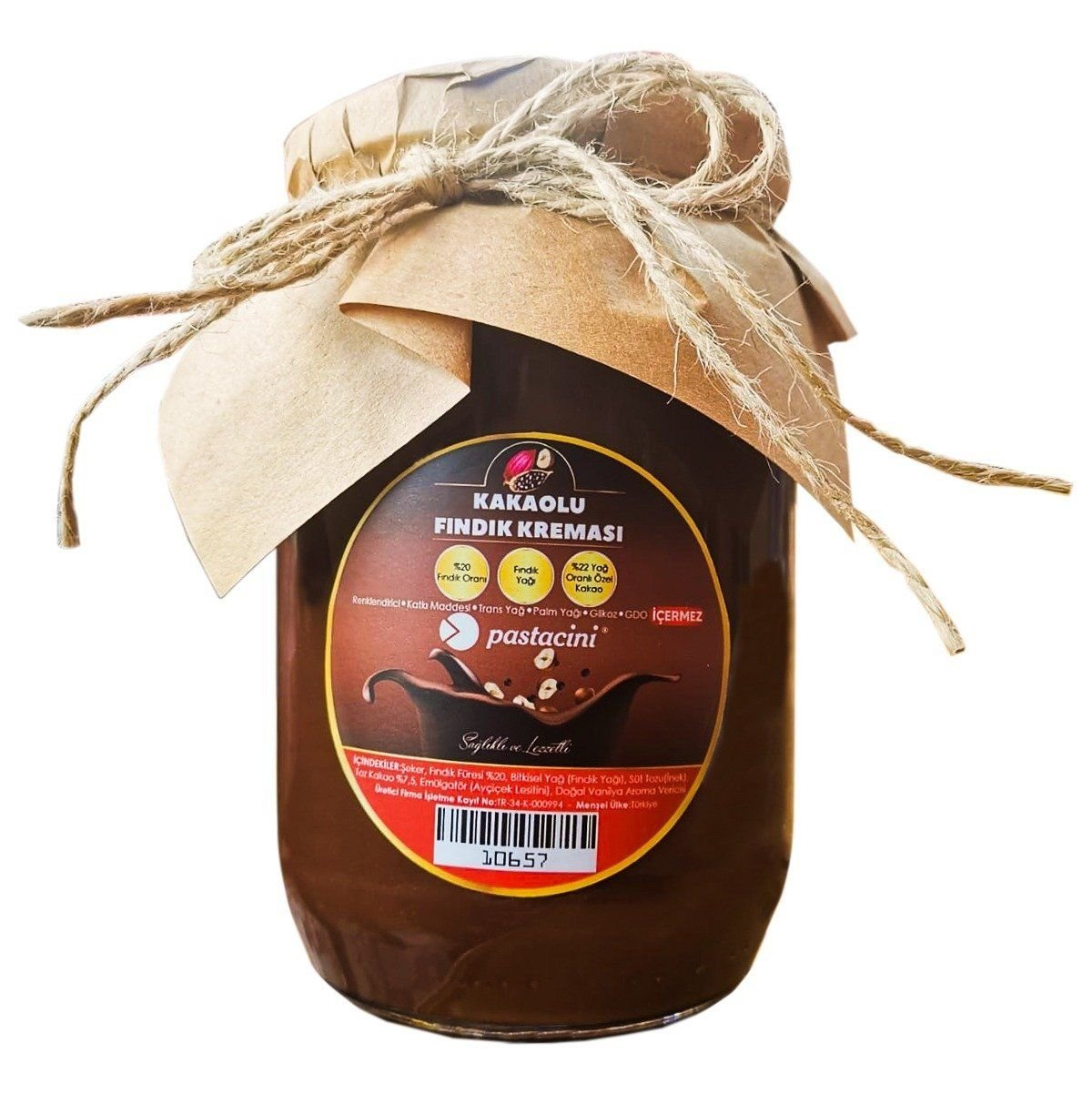 Kakaolu Fındık Kreması 800 gr.(Doğal Ürün)  PASTACİNİ  Spesiyal Çikolata