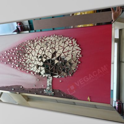 Mozaik Parça Aynalı Tablo 45×110