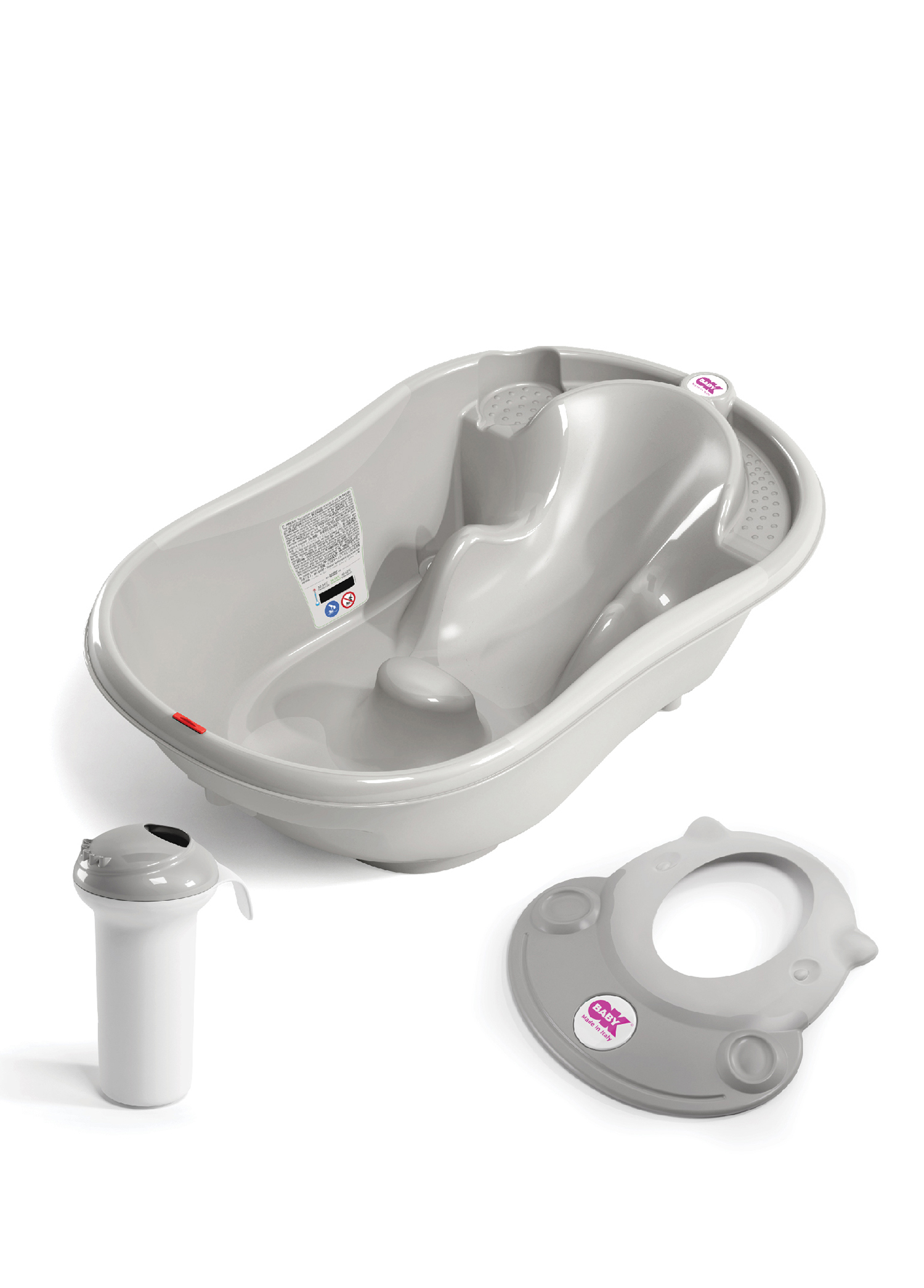 OkBaby - Onda Banyo Küveti ve Bebek Duşu Hippo Banyo Siperliği  - Gri