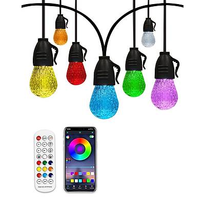 Uygulama Destekli Uzaktan Kumandalı Dış Mekan Dekorasyon Işığı - LED Bulb String Light «&nbsp;Herkes için En İlginç Farklı Hediyeler