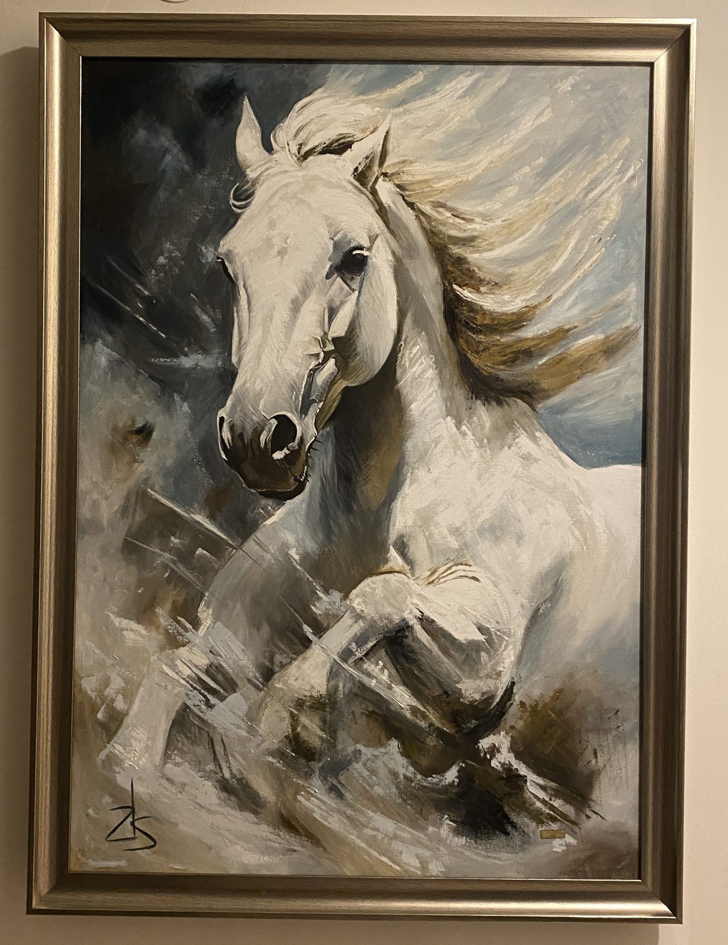 ZSK  At Resmi AI yağlıboya tablo / AI Horse Oil painting on canvas – Elyapimitablo.com