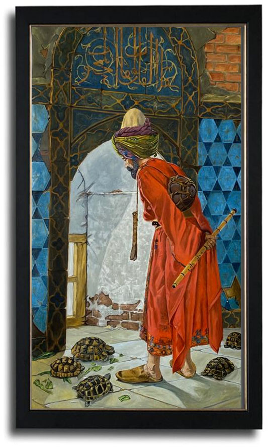 ZSK  Osman Hamdi Bey Kaplumbağa Terbiyecisi Reprodüksiyon Yağlıboya Tablo  Oil Painting on Canvas – Elyapimitablo.com