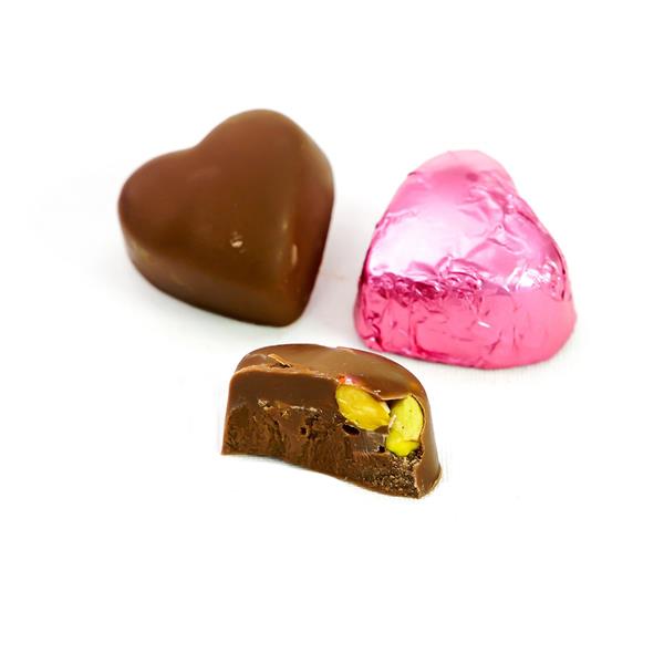 Dökme Yaldızlı Kalp Çikolata Pembe - NIN Chocolate
