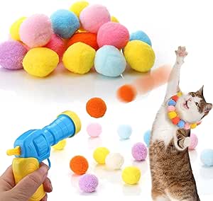 İnteraktif Kedi Oyun Tabancası - Peluş Toplarla Eğlenceli Oyun Zamanı, Ekstra Peluş Toplar : Evcil Hayvan Ürünleri