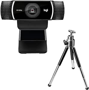 Logitech C922 PRO HD Web Kamerası, 1080p/30 FPS Çözünürlük, RightLight 2 ile Otomatik Işık Düzeltme, Çift Gürültü Önleyici Mikrofon, Premium XSplit Lisanslı, Siyah : Bilgisayar