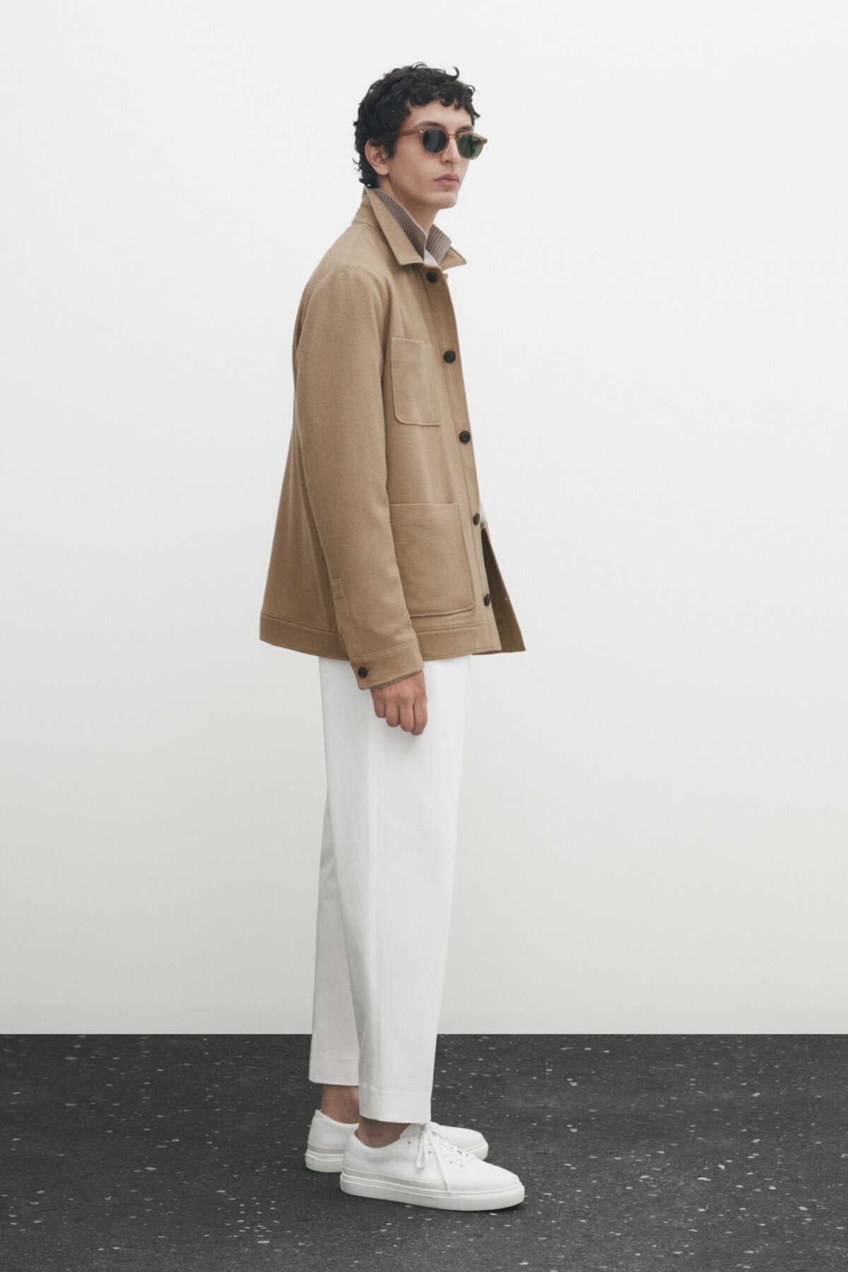Massimo Dutti Kareli yün karışımlı ince ceket