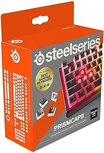 SteelSeries PrismCaps – Çift Taraflı Tuş Seti, "Puding" Görünümlü, Tüm Standart Mekanik Klavyeler ile Uyumluluk – MX Darbe – Siyah : Bilgisayar