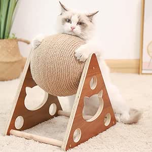 Tineke Ahşap Ipli Kedi Oyuncagi Topu Kedi Tırmalaması : Evcil Hayvan Ürünleri